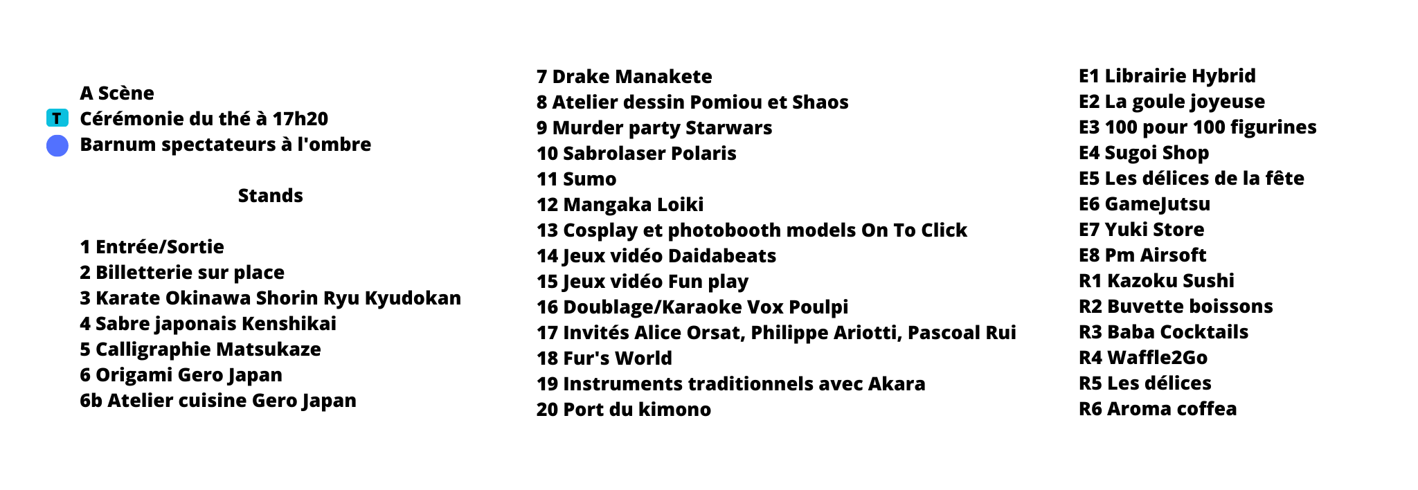 Plan MatsuriCon Méditerranée 2023 legende